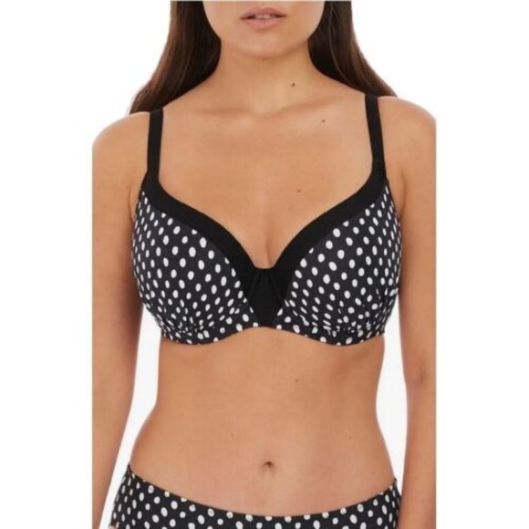 Fantasie Other - Fantasie Women's Black Polka Dot Santa Monica Swim Bikini Top Size 38G
